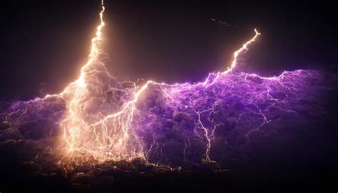 Premium Photo Purple Lightning Storm