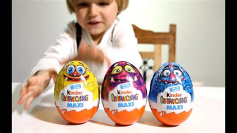 3 Giant Kinder Surprise MAXI Eggs Blue Purple And Yellow YouTube