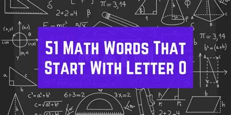 51 Math Words That Start With The Letter O