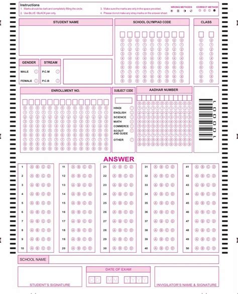 Pink OMR SHEET IN CHATTISGARH 100 2000 At Rs 1 40 Sheet In New Delhi