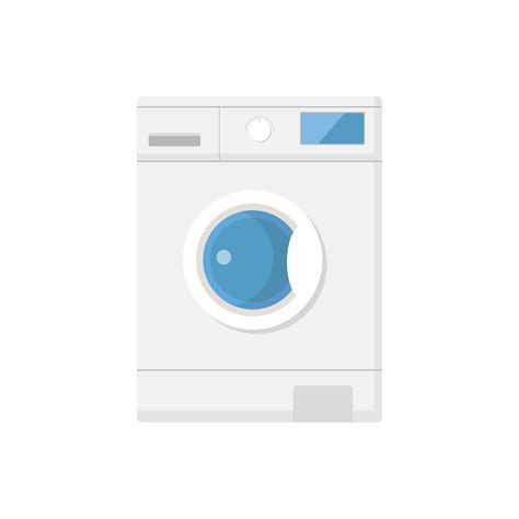 Washing Machine Flat Design Vector Illustration Laundry Service Room