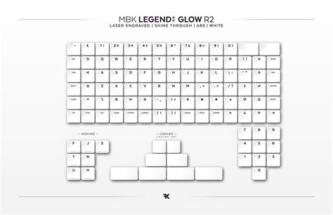 Mbk Legend Glow R White Choc Low Profile Keycap Set Keycaps