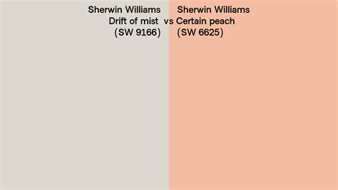 Sherwin Williams Drift Of Mist Vs Certain Peach Side By Side Comparison