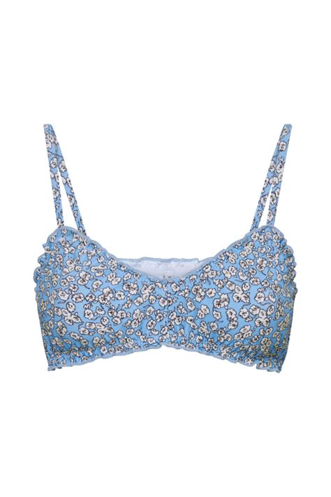 ICHI Abigail Bikini Top Blue Floral Archer Arrow