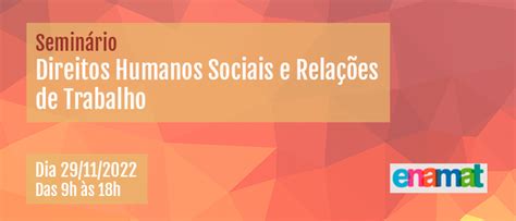 Semin Rio Direitos Humanos Sociais E Rela Es De Trabalho