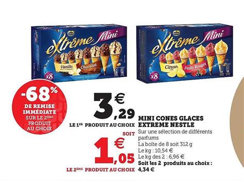 Promo Mini Cônes Glacés Extrême Nestlé chez Hyper U iCatalogue fr