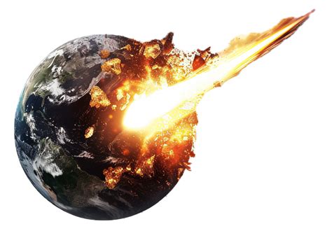 Ai Generated Asteroid Impact On Earth With Explosive Force Png 41042641 Png