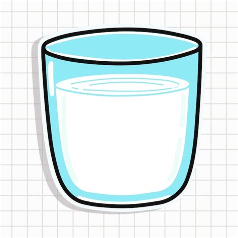 Lindo vaso de leche pegatina personaje vector dibujado a mano dibujos ...