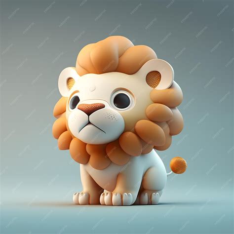 Premium Photo Cute Lion Character Design Generative Ai