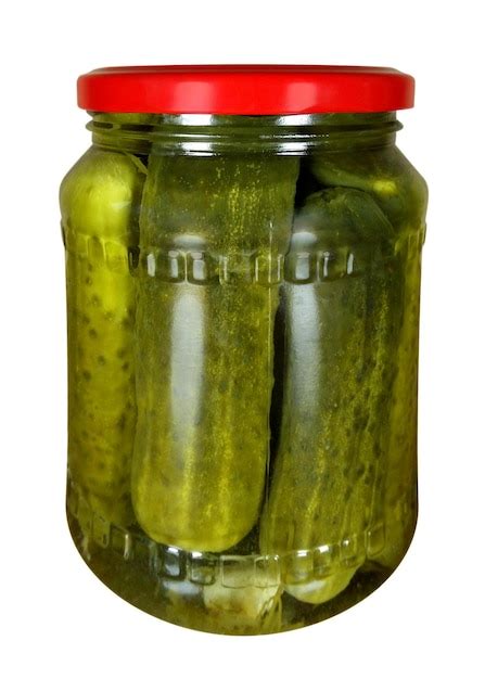 Premium Photo Pickled Cucumbers In A Glass Jar