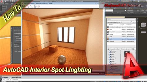 AutoCAD Interior Rendering Spot Lighting Tutorial YouTube