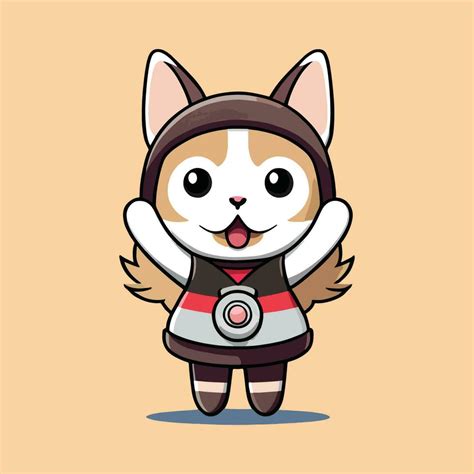 Cat Cartoon Cute Funny Character Vector Illustration Eps 10 23842261