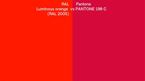 Ral Luminous Orange Ral Vs Pantone C Side By Side Comparison