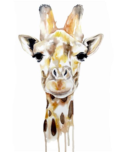 Watercolour Giraffe Print