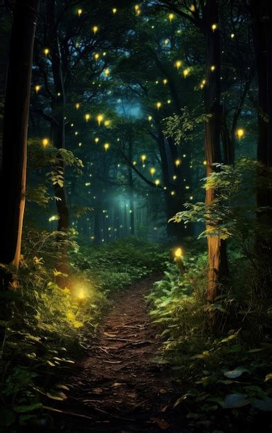 Premium Photo | Capture of a Dreamy Forest Path at Night