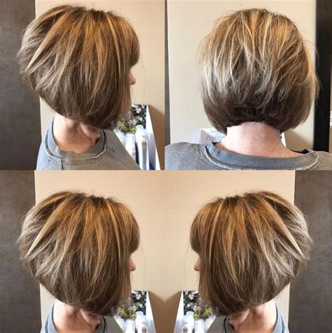 Inverted Bob With Blonde Highlights In 2020 Choppy Bob Hairstyles