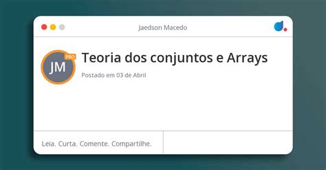 Teoria Dos Conjuntos E Arrays