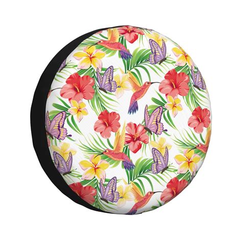 Spare Tire Cover Butterflies Flowers Hummingbirds Waterproof Sun