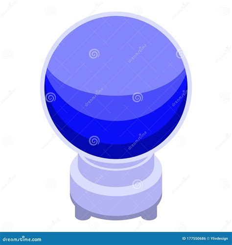 Fortune Teller Globe Icon Isometric Style Stock Vector Illustration