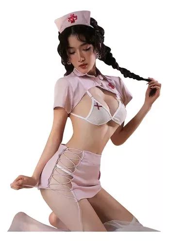 Uniforme De Cosplay De Enfermeira Sexy Pura Lujuria Parcelamento Sem