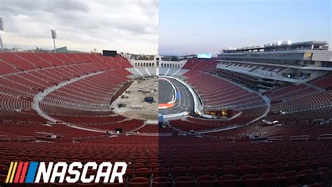 LA Memorial Coliseum race track built in 60 seconds | NASCAR