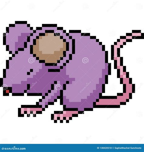 Vector Pixel Art Rat Stock Vector Illustration Of Rodent 138420518