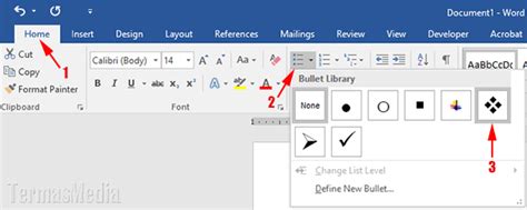 Menggunakan Fitur Bullets And Numbering Di Microsoft Word