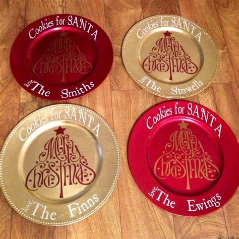 Decorative Charger Christmas Cookie Plates For Santa Christmas Crafts