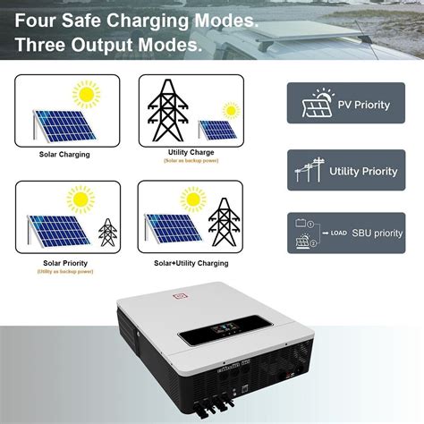 48V 10 2KW On Off Grid Solar Hybrid Inverter MPPT 160A Ladegerät Max