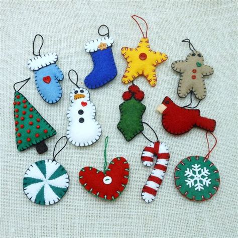 Wool Felt Christmas Ornaments Set Of 12 By Maryimp On Etsy 6000