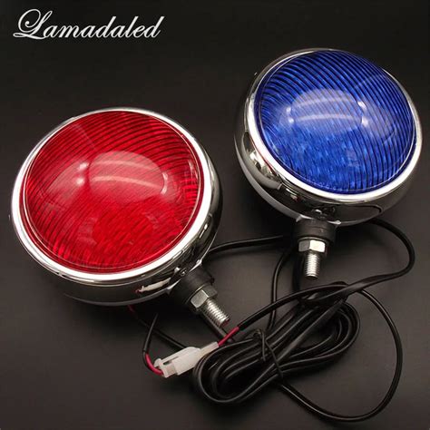 12V/24V red blue round 2X50led High bright police motorcycle led strobe ...