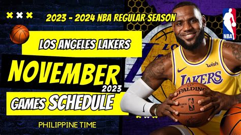 Los Angeles Lakers Games Schedule November 2023 Nba Regular Season