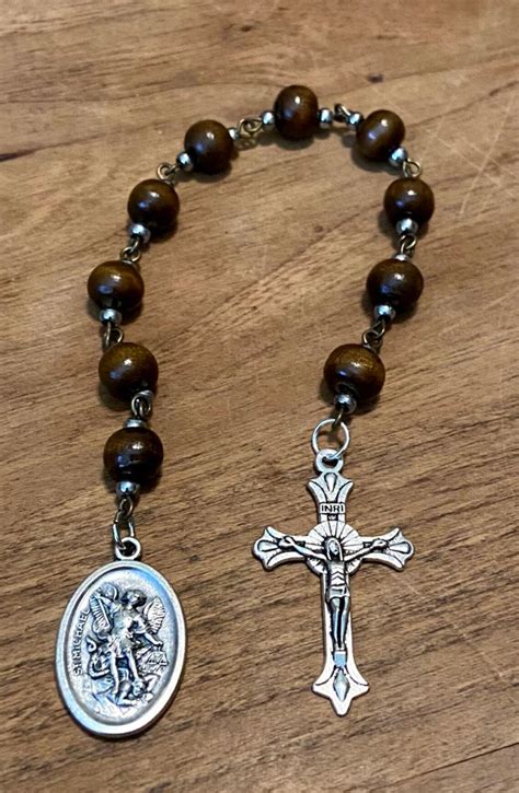 Natural Wood St. Michael Chaplet/rosary - Etsy