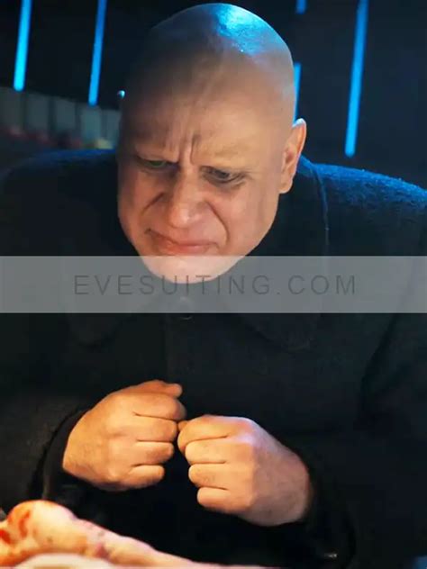 Uncle Fester Wednesday Coat Fred Armisen Black Trench Coat