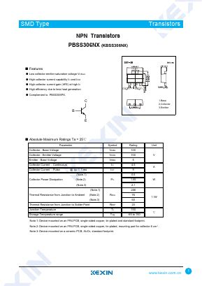 Pbss Nx Datasheet Pdf Kexin Industrial