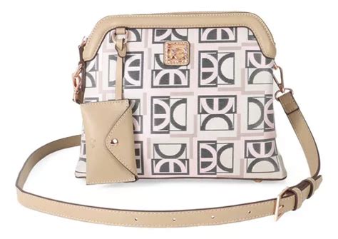 Bolsa Crossbody Para Mujer Cloe Textil Monedero Desprendible Color Nude Meses Sin Intereses