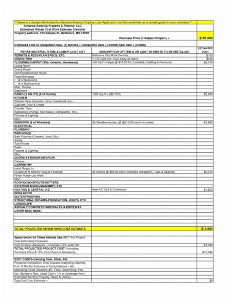 Free Electrical Estimating Excel Spreadsheet with Estimate Template Excel Free Download Cost ...