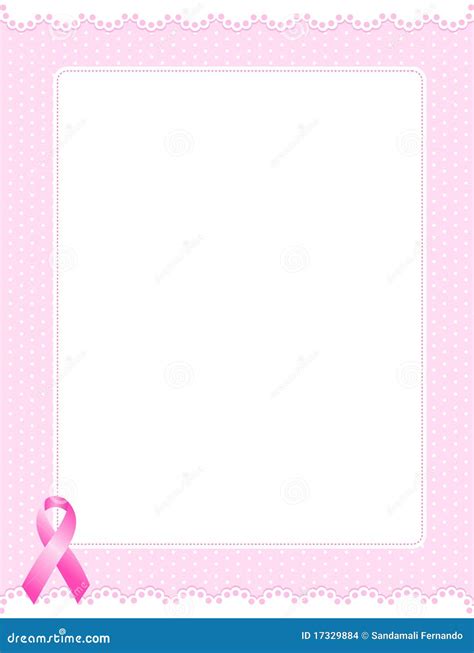 Pink Ribbon Border Stock Vector Illustration Of Mammogram 17329884
