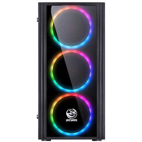 Gabinete Gamer Pcyes Saturn Mid Tower Fans Lateral De Acr Lico