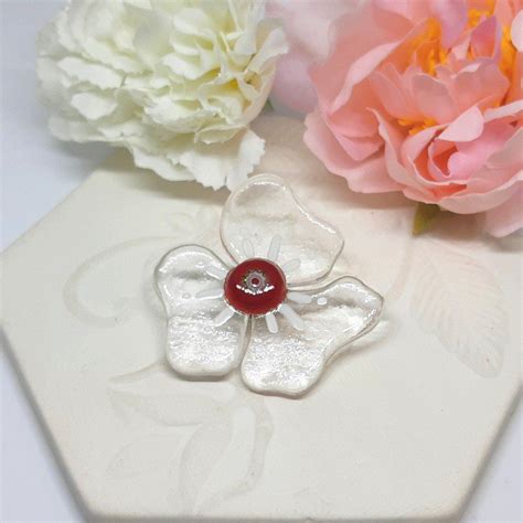 Broche Florale En Verre De Murano Forme Fleur