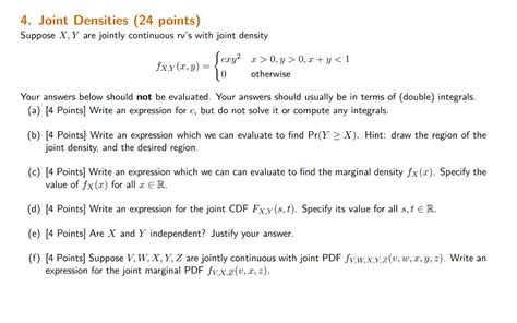 Solved Joint Densities Points Suppose X Y Are Chegg