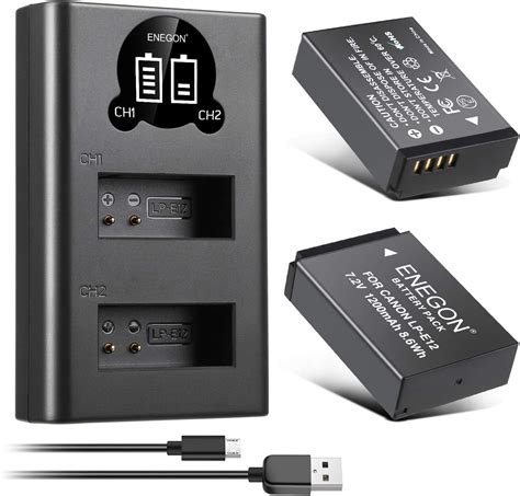 Enegon Batterie Pour Lp E Pack De Mah Et Kit De Chargeur Lcd