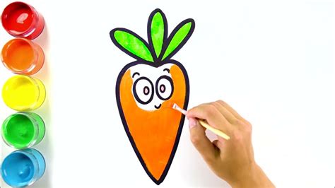 How To Draw A Carrot 🥕 Easy Drawing Tutorial Cute Crayons Youtube