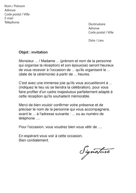 Lettre D Invitation C R Monie Mod Le De Lettre