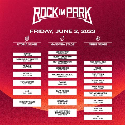 Rock Im Park On Twitter Its Time For Our Timetable Der Spielplan