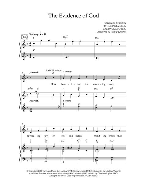 The Evidence Of God Choral Anthem SATB Sheet Music PDF Lifeway