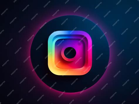 Glowing Instagram Logo On A Realistic 3d Circle Premium Ai Generated