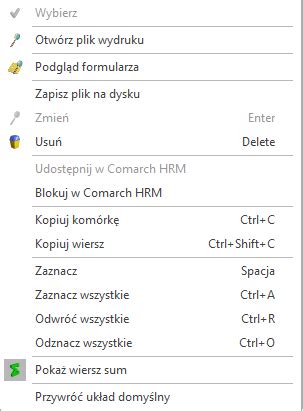 Udostępnianie wydruków w Comarch ERP Optima do aplikacji Comarch HRM