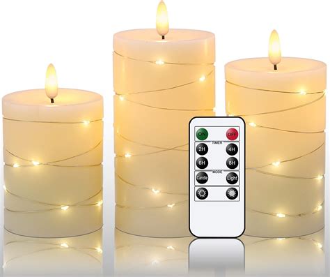 Amazon Eldnacele Flameless Flickering Candles With Embedded String