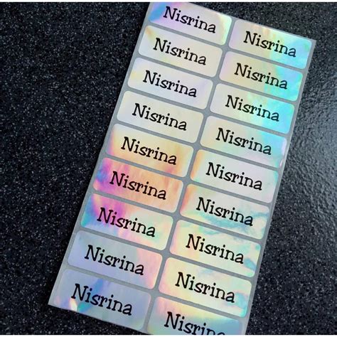 Jual Stiker Label Nama Waterproof Polos Silver Hologram Shopee Indonesia